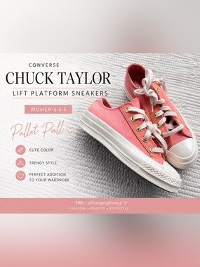 Converse Chuck Taylor All Star Lift Platform Sneakers Pink Canvas 5.5